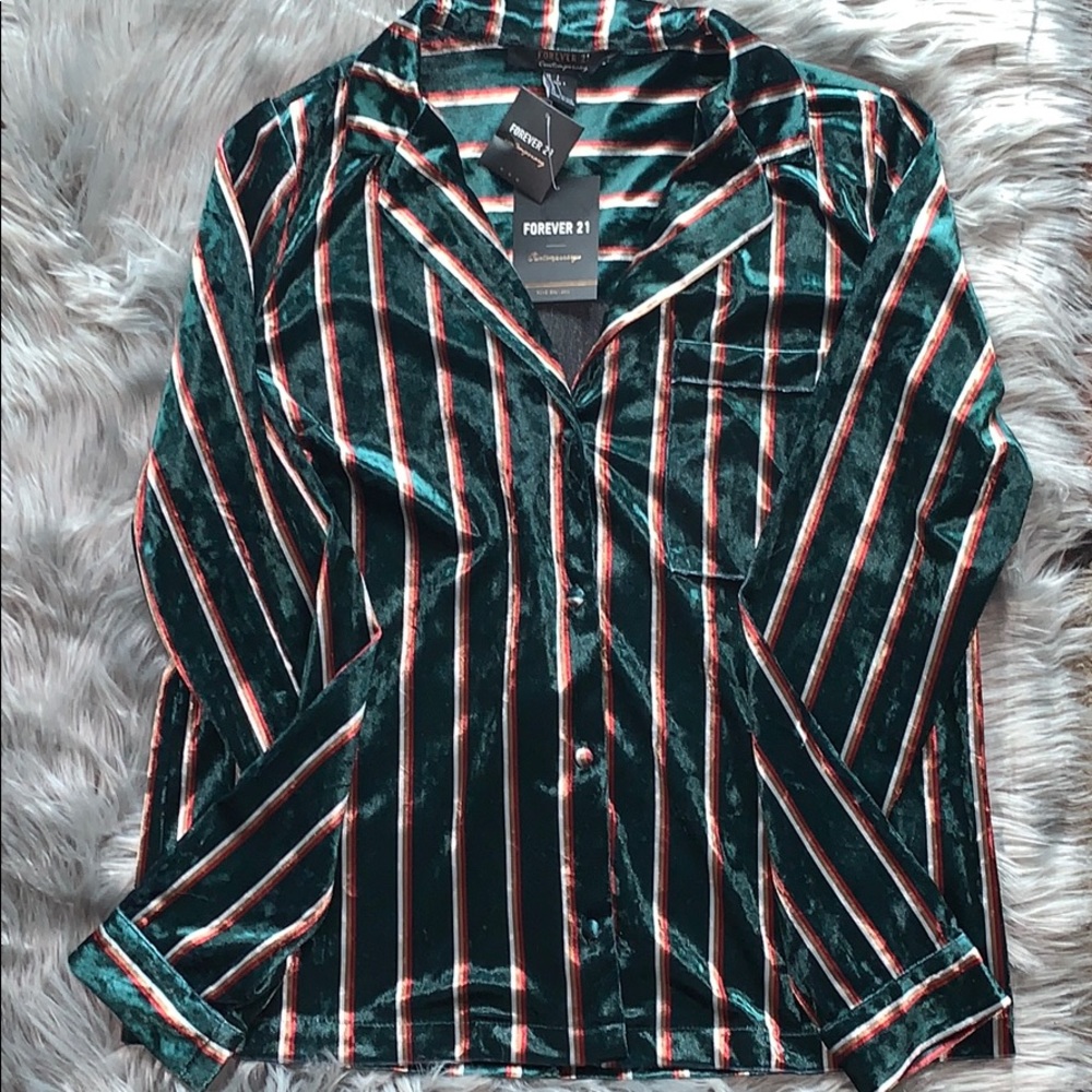 Long sleeve stripe button down